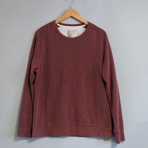Muji Men's French Terry Sweatshirt Crewneck Pullover Rose Clay Size Large